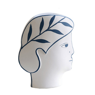 米子家居法式复古手绘陶瓷小花瓶高级感客厅插花美学情绪稳定摆件