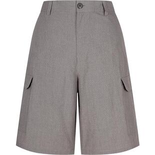 [黑支线]速写男装春夏新款男士裤子直筒宽松中短裤棉质千鸟格