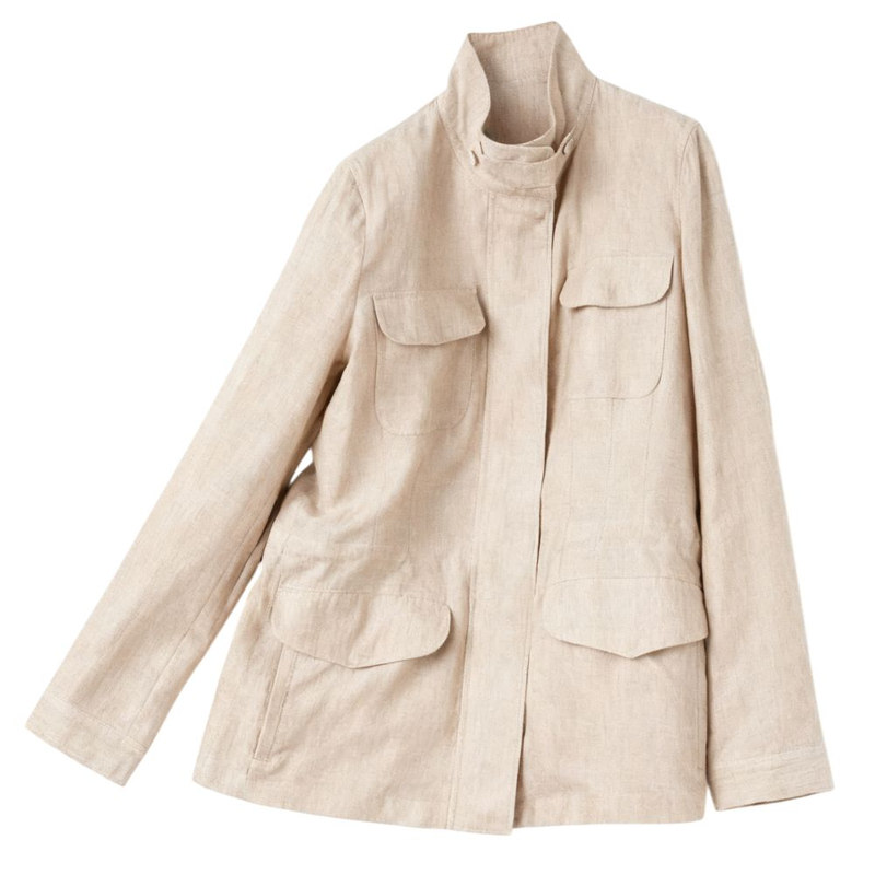 LP同版 Traveler Jacket 女士夹克老钱风100%全亚麻旅行者外套