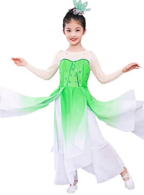 春晚同款演出服儿童旗袍旖旎兔