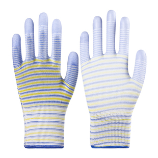 PU涂指涂掌干活劳动工作防滑耐磨透气尼龙斑马纹透气胶皮手套劳保