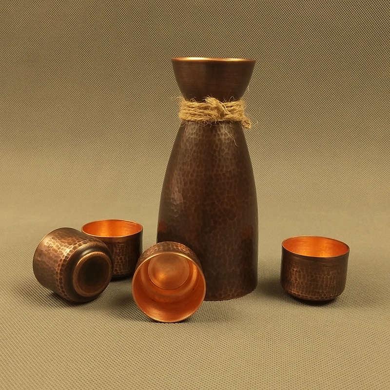 复古酒杯紫铜日式纯温酒壶仿古烫酒壶清酒壶小酒盅分酒器铜酒杯