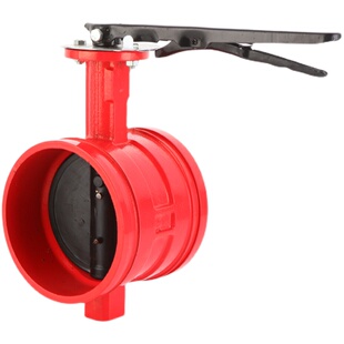 手柄沟槽蝶阀D81X消防卡箍式蝶阀快速开关阀球墨铸铁给水DN100