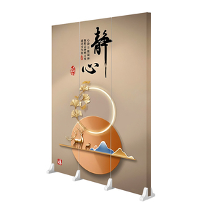 新中式屏风隔断客厅玄关卧室床正对入户门遮挡装饰折叠移动可定制