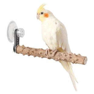 虎皮玄凤鹦鹉吸盘两用花椒木站杆站架站台磨牙磨爪棒磨嘴器站棍