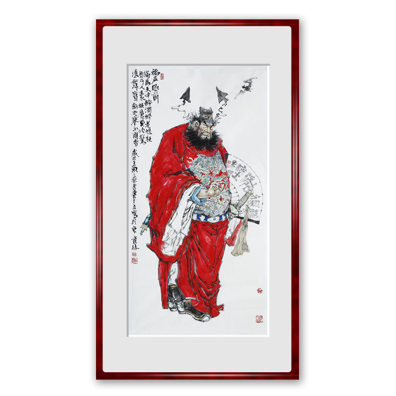 时育林手绘真迹国画人物钟馗挂画