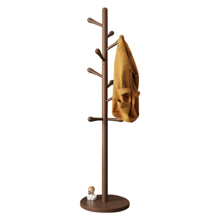 实木衣架落地卧室衣帽架房间榉木挂衣架客厅立式简易家用衣服架杆