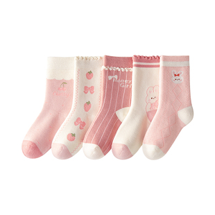 儿童袜子秋冬款女童加绒加厚毛圈袜女孩宝宝纯棉高筒棉袜冬季童袜