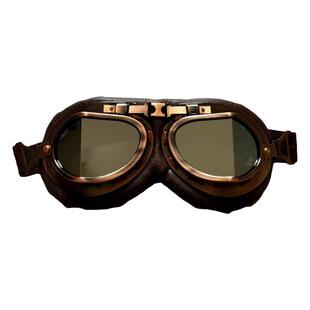 古铜色做旧复古头盔哈雷机车二战防风镜摩托车眼镜骑行瓢盔护目镜