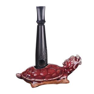 小号黑檀木烟斗木质手工实木旱烟斗烟袋锅男士直式三用小号烟丝斗