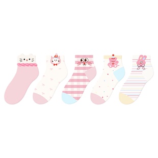 女童袜子春款纯棉儿童春夏季薄款船袜宝宝卡通短袜女孩花边公主袜