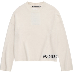 NO DIRECTION+ 羊绒手工刺绣logo圆领针织N540124626C10