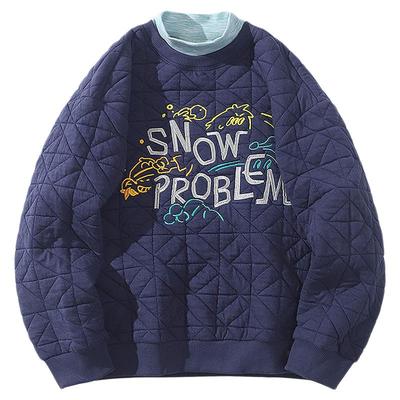 mipo冬季儿童假两件夹棉卫衣