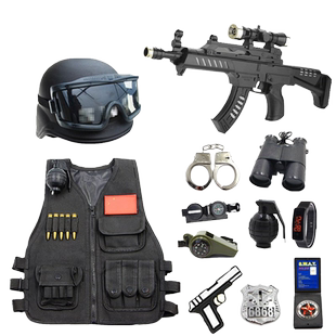 小警察玩具特种兵战术背心户外迷彩马甲军迷cs装备幼儿园表演服装