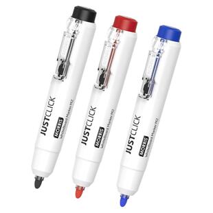 MORRIS模丽思按压式无笔帽细头白板笔水性笔JUSTCLICK易擦无气味按动伸缩型白板书写笔1-2mm