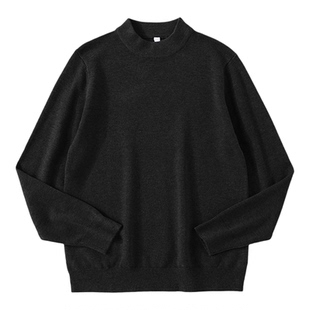 特价 含绵羊毛软糯保暖半高领内搭毛衣男女款纯色百搭打底针织衫