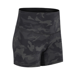 Beemen瑜伽短裤女三分裤高腰提臀跑步健身运动紧身外穿迷彩骑行裤