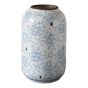 复古仿旧冰裂纹青花瓷花瓶新中式陶瓷高级感客厅玄关插花餐桌摆件