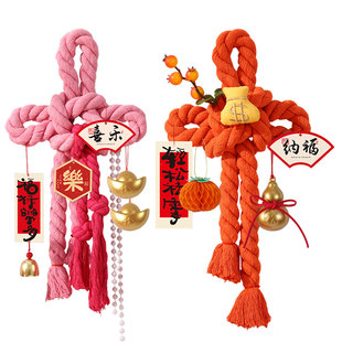 2026新款马年新年万字结挂件元宵宵商场挂饰门挂diy材料包小挂件