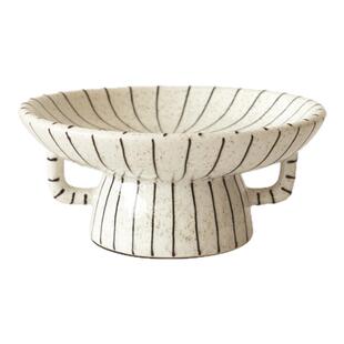 梵其法式高级感条纹陶瓷水果盘摆件客厅茶几桌面创意甜品盘零食盘