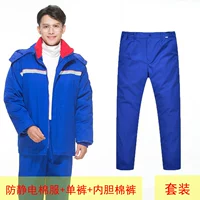 Комплект, синий пуховик, штаны, вкладыш, 3 предмета