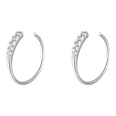 925纯银几何闪钻耳环轻奢小众女