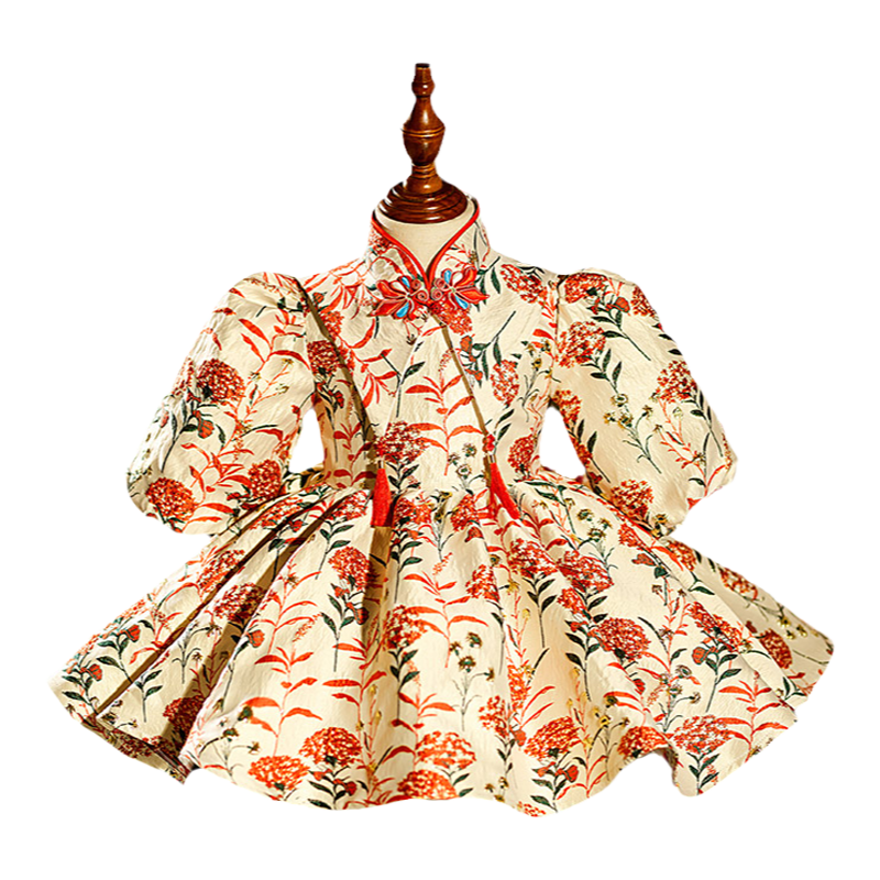 玛芙丽新款女宝宝周岁礼服裙