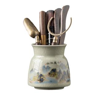 晨翔哥窑茶道六君子泡茶工具大全功夫茶具配件茶道套装笔刀夹勺