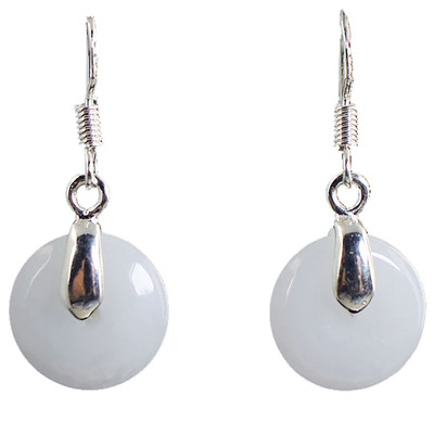 【特价】天然翡翠耳环925纯银