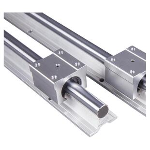 带铝托光轴导轨 SBR圆柱直线滑轨镀铬硬滑道滑块直线运动轴承套装
