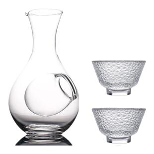 日式透明玻璃冰酒壶清酒杯套装冰水分酒器果酒小杯子醒酒器料理壶