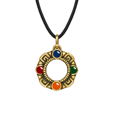 周大福独白复古黄金吊坠