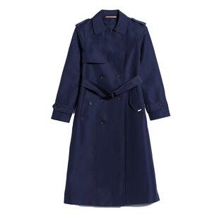 伦敦雾秋冬新品英伦风双排扣插肩袖长款风衣款外套翻领商务大衣女