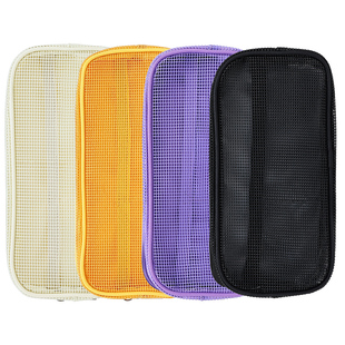 日本KOKUYO国誉单侧网格笔袋Campus系列学生用大容量双层分类收纳包纯色简约学习文具盒铅笔袋多功能