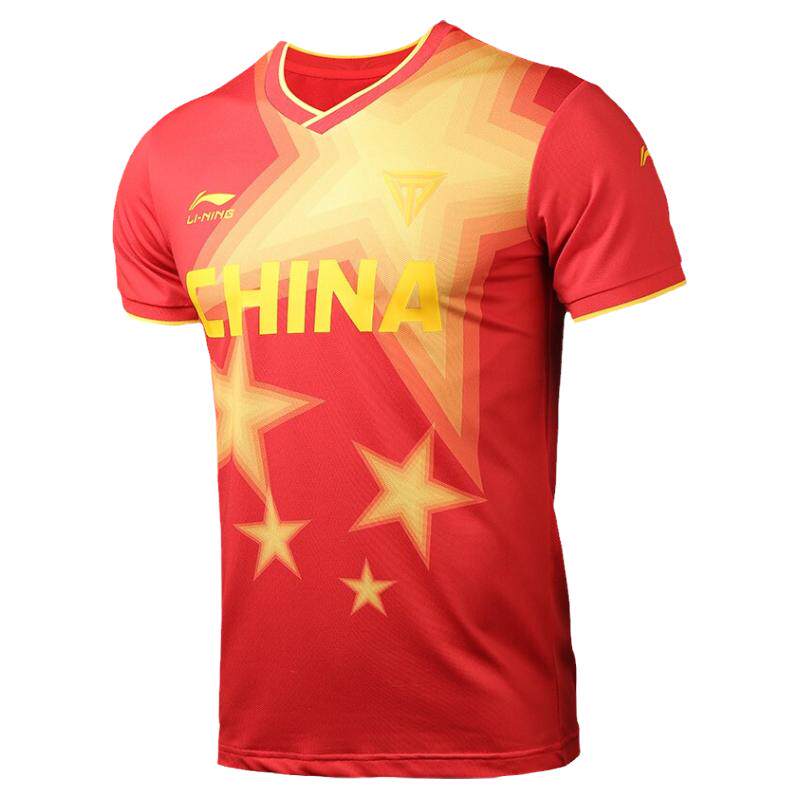 李宁正品短袖足球服男女运动李铁球衣服中国指导中国梦AAYQ321