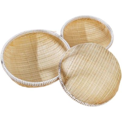 精编圆形竹筐馒头收纳筐