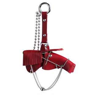 GOFEFE原创设计精致真皮手工编织链条立体开运小红马钥匙扣包挂件