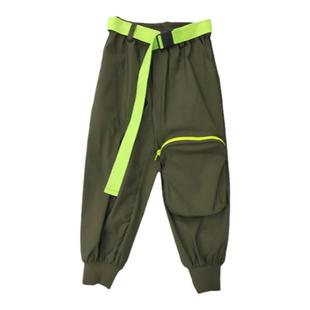 edo1一度童装outlets夏款男女童休闲裤儿童清仓设计萝卜裤配腰带