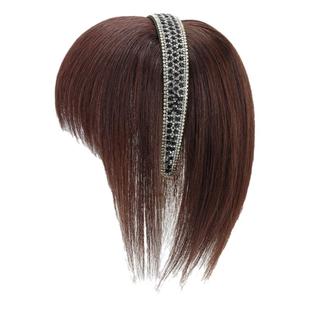 真发假发片女头顶遮白发发箍假发一体全真人发高颅顶增发补发刘海