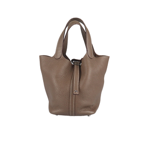 【自营】中古85新HERMES爱马仕PICOTIN LOCK18灰大象手提包菜篮子