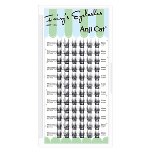 anjicat双子睫毛新手自嫁接假睫毛女自然仿真懒人羽扇款混合装