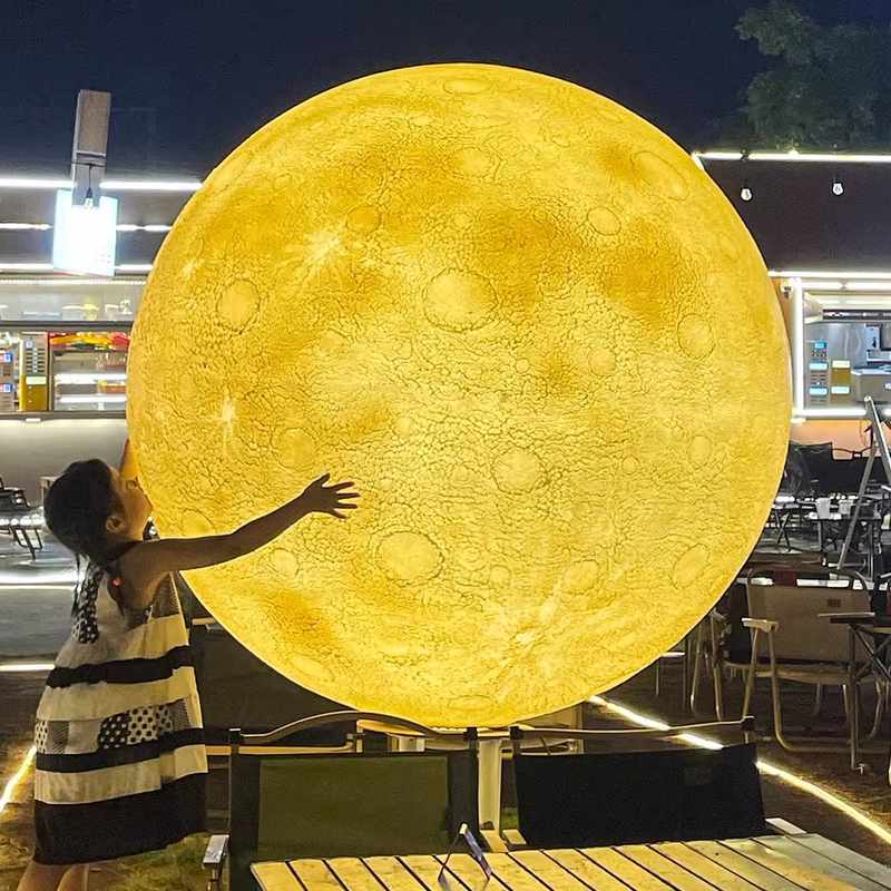 月球灯户外防水超大月亮灯网红打卡景区氛围灯陨坑星球灯太阳能