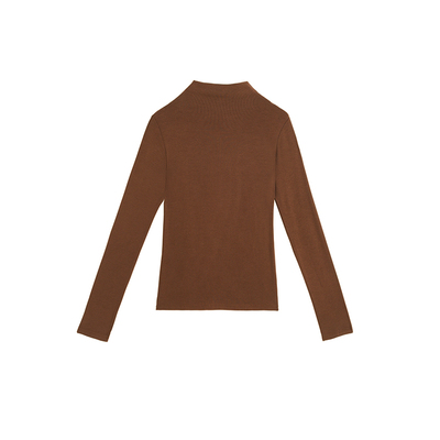 2025秋冬半高领内搭打底衫女独特超好看磨毛修身百搭立领显瘦上衣