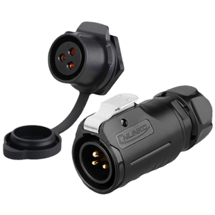 凌科LP20塑料圆形单孔螺纹面板后置2-12芯防水航空插头插座连接器