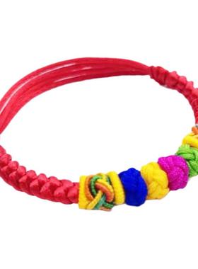 端午节五彩绳手链手工编织