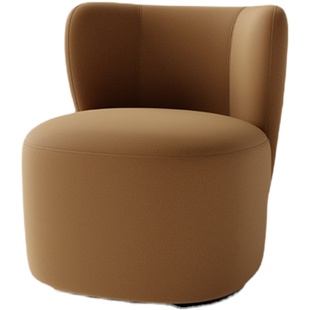 zok作壳单人阳台沙发休闲椅可旋转布艺卧室梳妆凳书桌椅复古轻奢