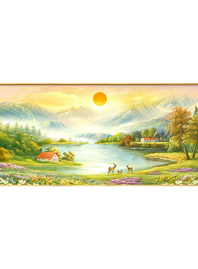 【聚财好寓意】山水画客厅装饰画