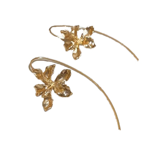 高级感鸢尾花耳环女2024新款爆款气质耳钉轻奢小众冷淡风耳挂耳饰