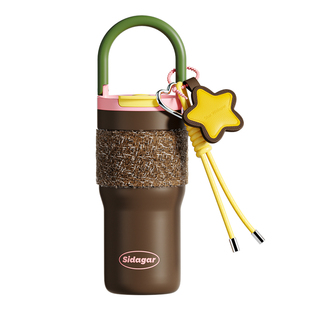 世大家小香风高颜值吸管保温杯女生便携车载陶瓷内胆大容量水杯子