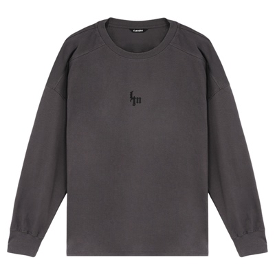 鹿家门秋季新款运动健身长袖T恤男宽松大码美式防晒速干打底衫男